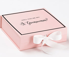 Will You Be My Jr Groomswoman? Proposal Box Pink w/ White Bow -  Border