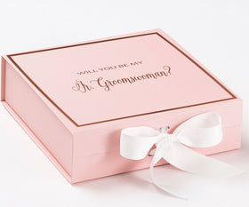 Will You Be My Jr Groomswoman? Proposal Box Pink w/ White Bow -  Border