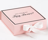 Will You Be My Ring Bearer? Proposal Box Pink w/ White Bow -  Border