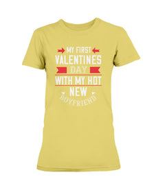 My First Valentine with My Boyfriend Ladies Missy T-Shirt