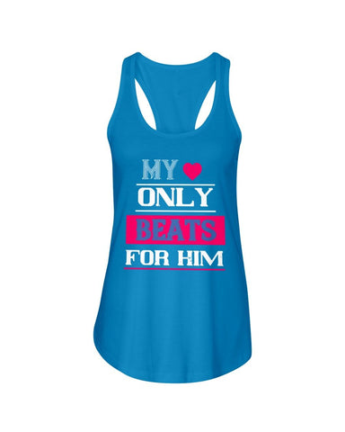 My Heart Beats Only For Him Ladies Racerback Tank