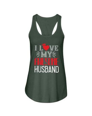 I Love My Awesome Husband Ladies Racerback Tank