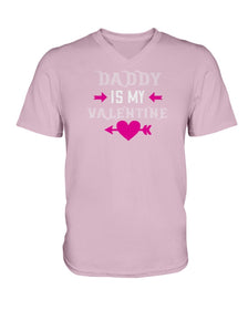 Daddy is my valentine Ladies HD V Neck T