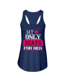 My Heart Only Beats For Her Ladies Racerback Tank