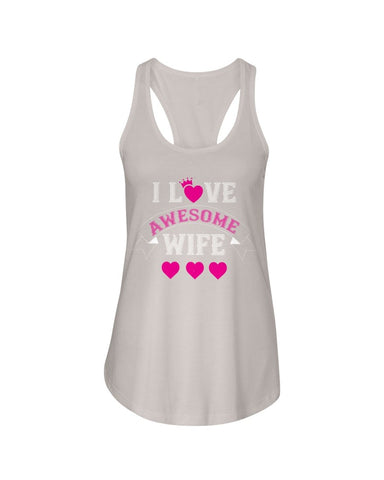 I Love Awesome Wife Ladies Racerback Tank