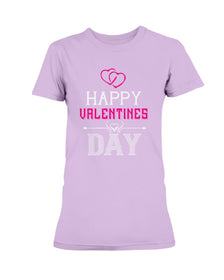 Happy Valentines Day with fancy hearts Ladies Missy T-Shirt