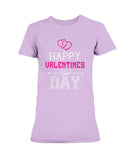 Happy Valentines Day with fancy hearts Ladies Missy T-Shirt