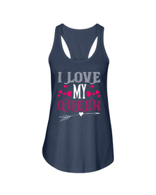 I Love My Queen Ladies Racerback Tank