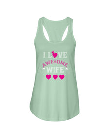 I Love Awesome Wife Ladies Racerback Tank