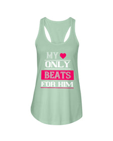 My Heart Beats Only For Him Ladies Racerback Tank