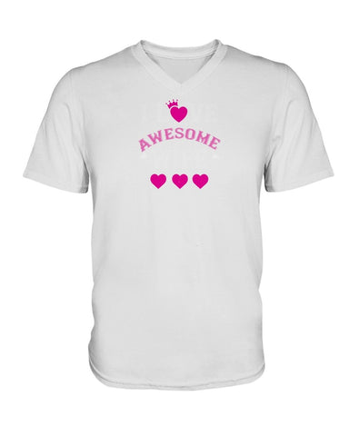 I Love Awesome Wife Ladies HD V Neck T