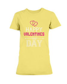 Happy Valentines Day with fancy hearts Ladies Missy T-Shirt