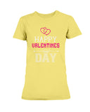 Happy Valentines Day with fancy hearts Ladies Missy T-Shirt