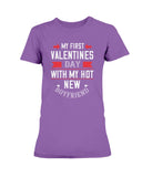 My First Valentine with My Boyfriend Ladies Missy T-Shirt