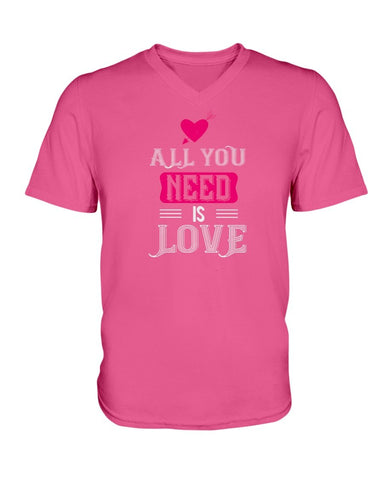 All You Need is Love Ladies HD V Neck T