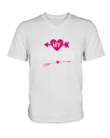 I Love My Girlfriend Ladies HD V Neck T