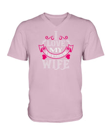 I Love My Awesome Wife Ladies HD V Neck T