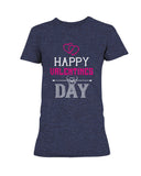 Happy Valentines Day with fancy hearts Ladies Missy T-Shirt