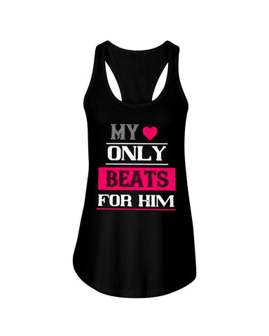 My Heart Only Beats For Him Ladies Racerback Tank