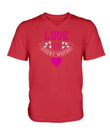 Love Is Everywhere  Ladies HD V Neck T