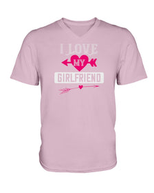 I Love My Girlfriend Ladies HD V Neck T