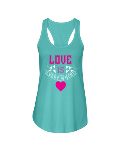 Love Is Everywhere  Ladies Racerback Tank