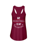 Basketball is My Valentine Ladies Racerback Tank