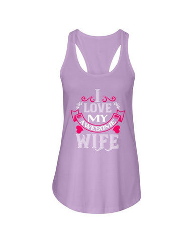 I Love My Awesome Wife Ladies Racerback Tank