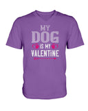 My Dog Is My Valentine Ladies HD V Neck T