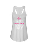 Happy Valentines Day with fancy hearts Ladies Racerback Tank