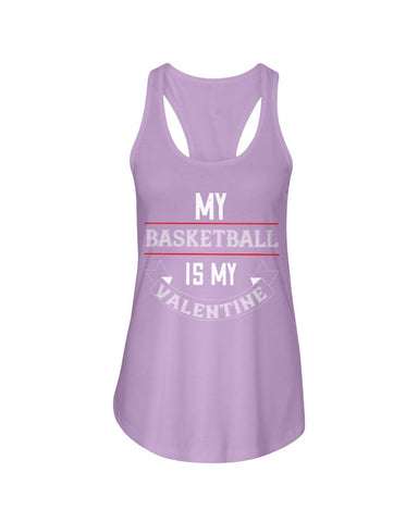 Basketball is My Valentine Ladies Racerback Tank