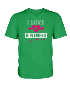 I Love My Girlfriend Ladies HD V Neck T