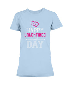 Happy Valentines Day with fancy hearts Ladies Missy T-Shirt