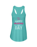 Happy Valentines Day with fancy hearts Ladies Racerback Tank