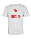 I Love My Awesome Husband Ladies  V Neck T