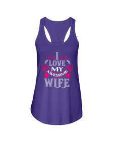 I Love My Awesome Wife Ladies Racerback Tank