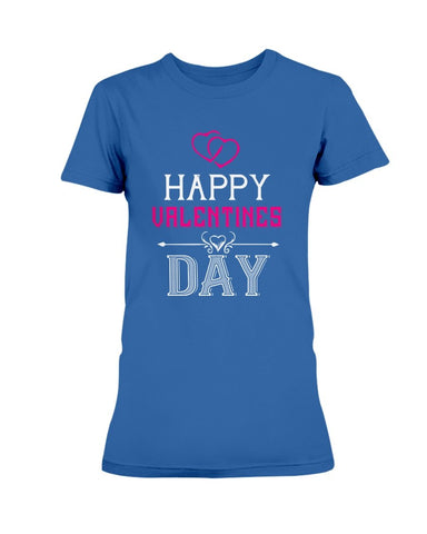 Happy Valentines Day with fancy hearts Ladies Missy T-Shirt