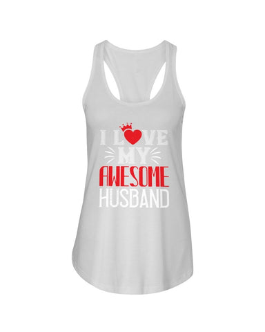 I Love My Awesome Husband Ladies Racerback Tank