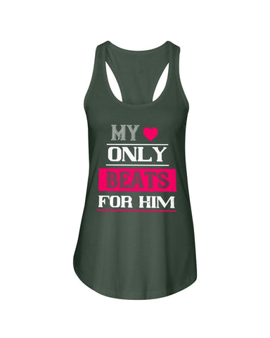 My Heart Only Beats For Him Ladies Racerback Tank