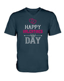 Happy Valentines Day with fancy hearts Ladies HD V Neck T