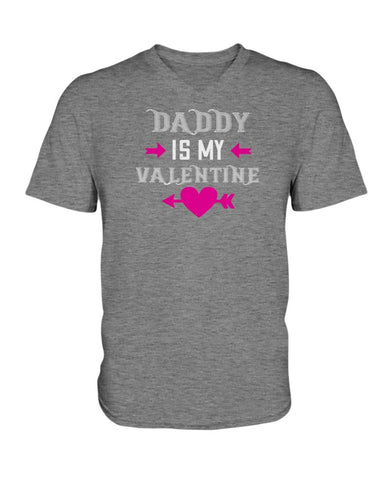 Daddy is my valentine Ladies HD V Neck T