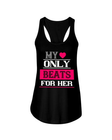 My Heart Only Beats For Her Ladies Racerback Tank