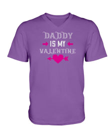 Daddy is my valentine Ladies HD V Neck T