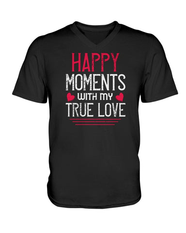 Happy Moments with my True Love Ladies HD V Neck T