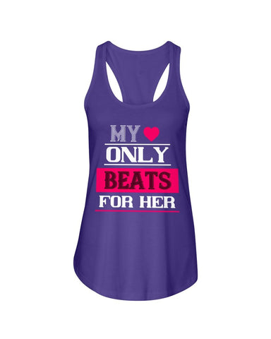 My Heart Only Beats For Her Ladies Racerback Tank