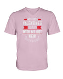 My First Valentine with My Boyfriend Ladies HD V Neck T