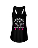 Happy Valentines Day Forever In Love Ladies Racerback Tank