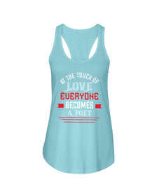 At the touch of Love Ladies Racerback Tank