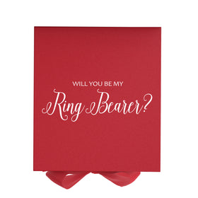Will You Be My Ring Bearer? Proposal Box Red - No Border