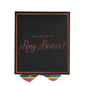 Will You Be My Ring Bearer? Proposal Box black -  Border - Rainbow Ribbon